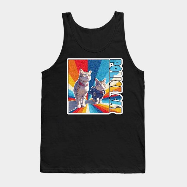 Cat Police Officer Policeman Funny Police Tank Top by LycheeDesign